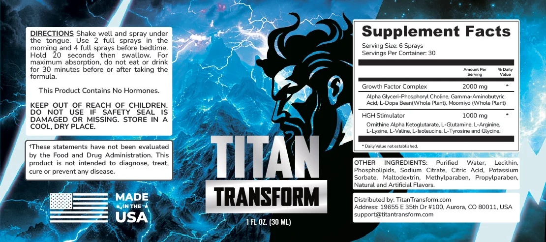 Titan Transform Product Label